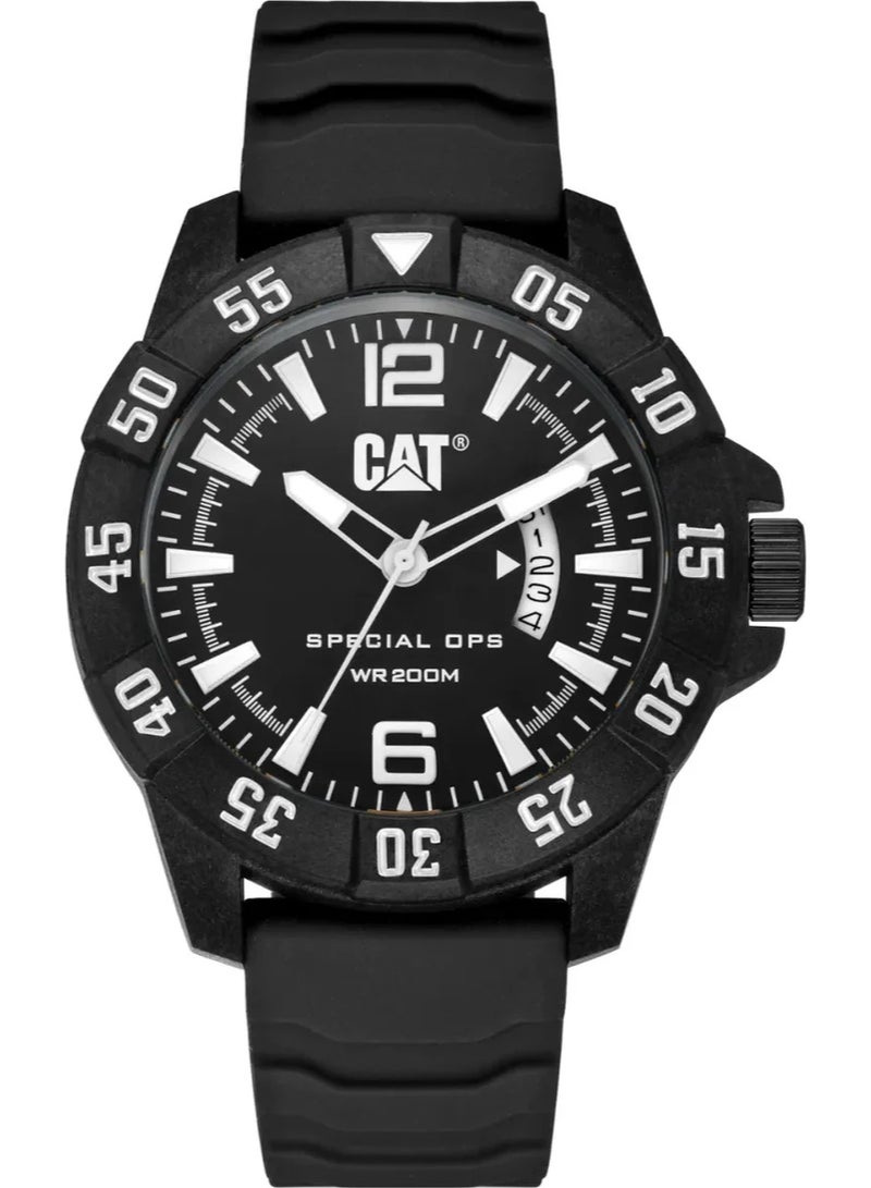 Cat Special Ops 4 Black Dial Black Strap Men's Watch - K4.121.21.132